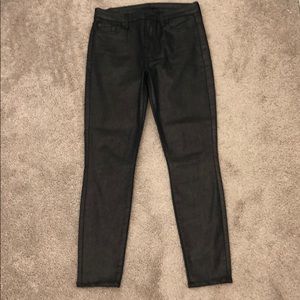 7 for all mankind metallic skinny jeans